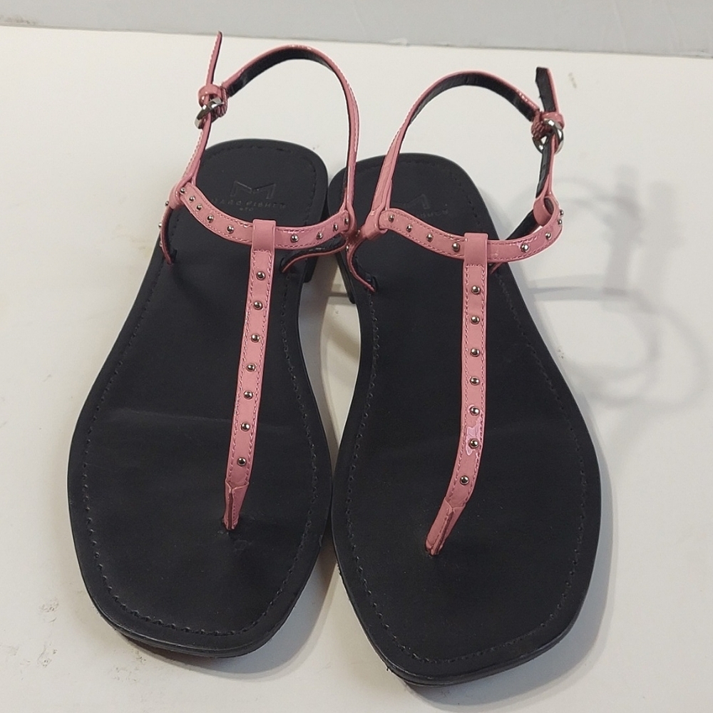 Marc Fisher Strap Sandals Pink With Studs Size 8.5 Good Condition